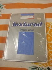 New Vintage Textured Blue Pantyhose Sandal Foot Average 5.3-5.6