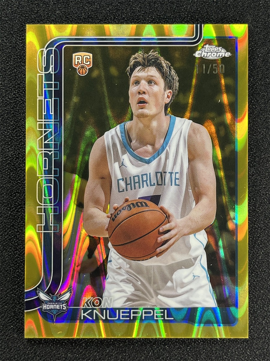 2025-26 Topps Chrome Kon Knueppel #254 Gold Raywave Refractor Rookie RC /50