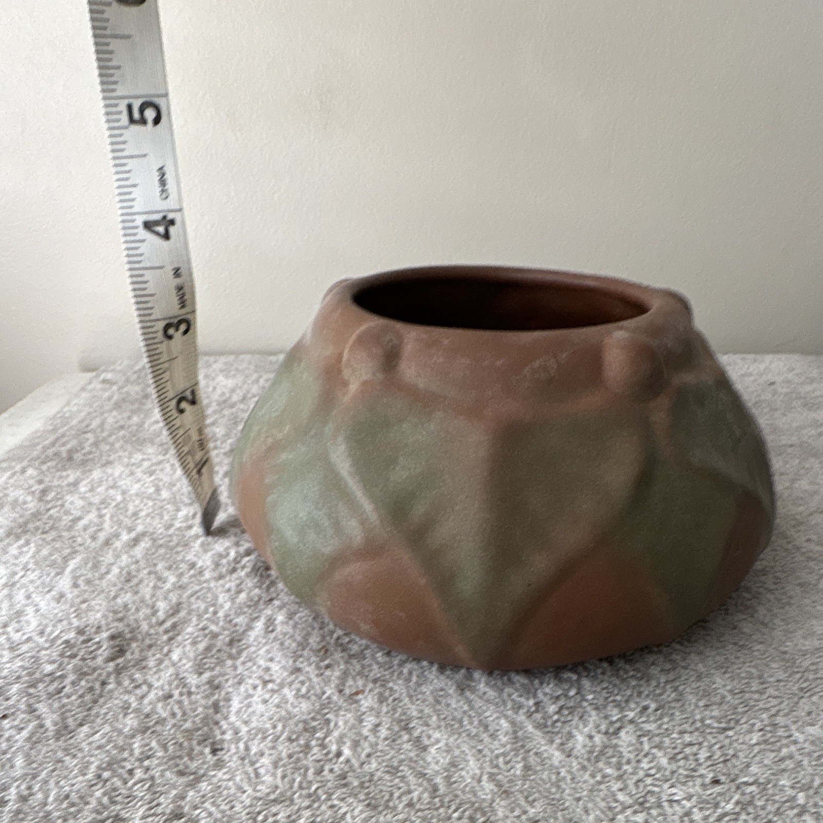 Van Briggle Art Pottery Vase Brown Green leaf bowl | eBay
