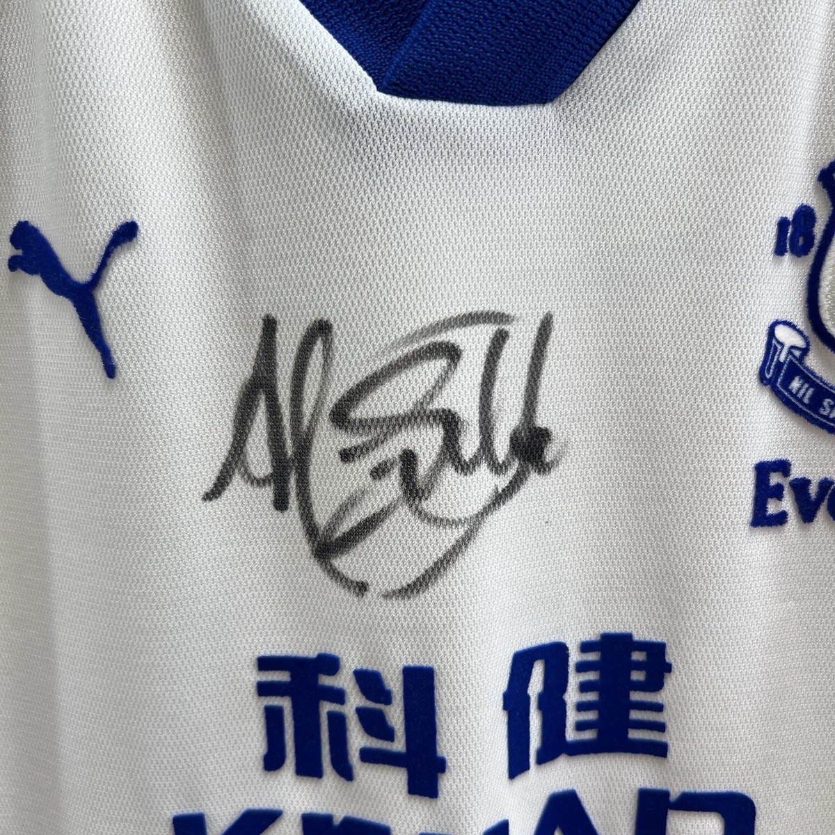 Everton Signed Away Football Shirt 2002/03 Children's Large Boys