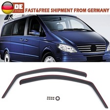 2* Schwarz getönt Regenabweiser Windabweiser Für Mercedes Viano W639 2003-2014