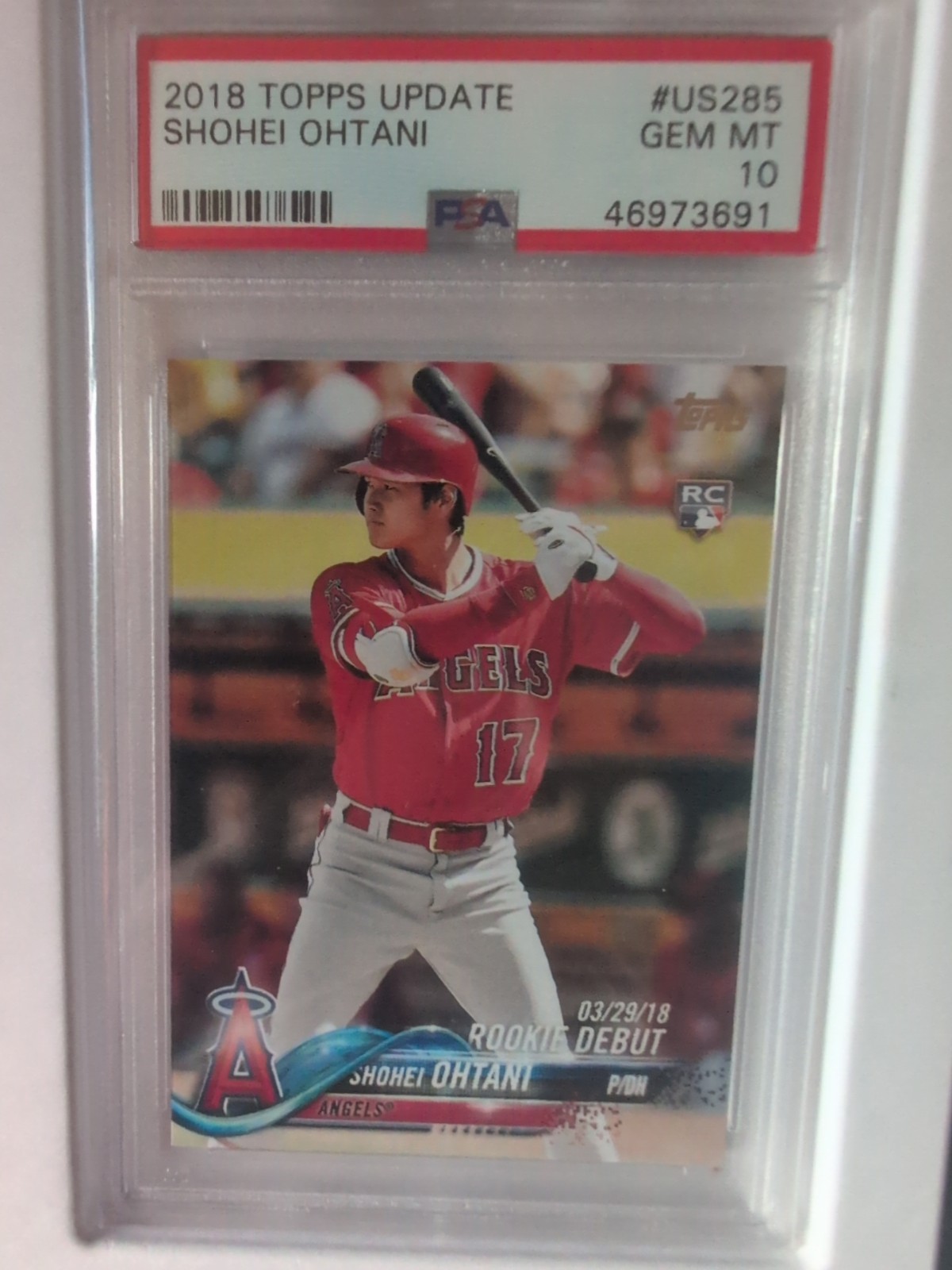2018 Topps Update Shohei Ohtani Rookie Debut - PSA GEM MINT 10 - #US285 (RC)