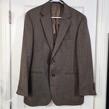 Ralph Lauren Men's 40R Brown Houndstooth Tweed Sports Coat Blazer Wool
