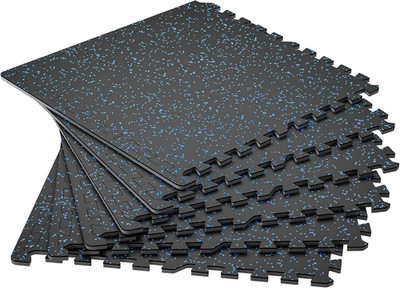 0.4'' Thick 6 Pcs 24 Sq Ft Rubber Top Exercise Equipment Mats, High Density EVA