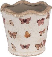Blumentopf Keramik 13X12 Cm Beige Rosa Clayre & Eef 6CE1664S