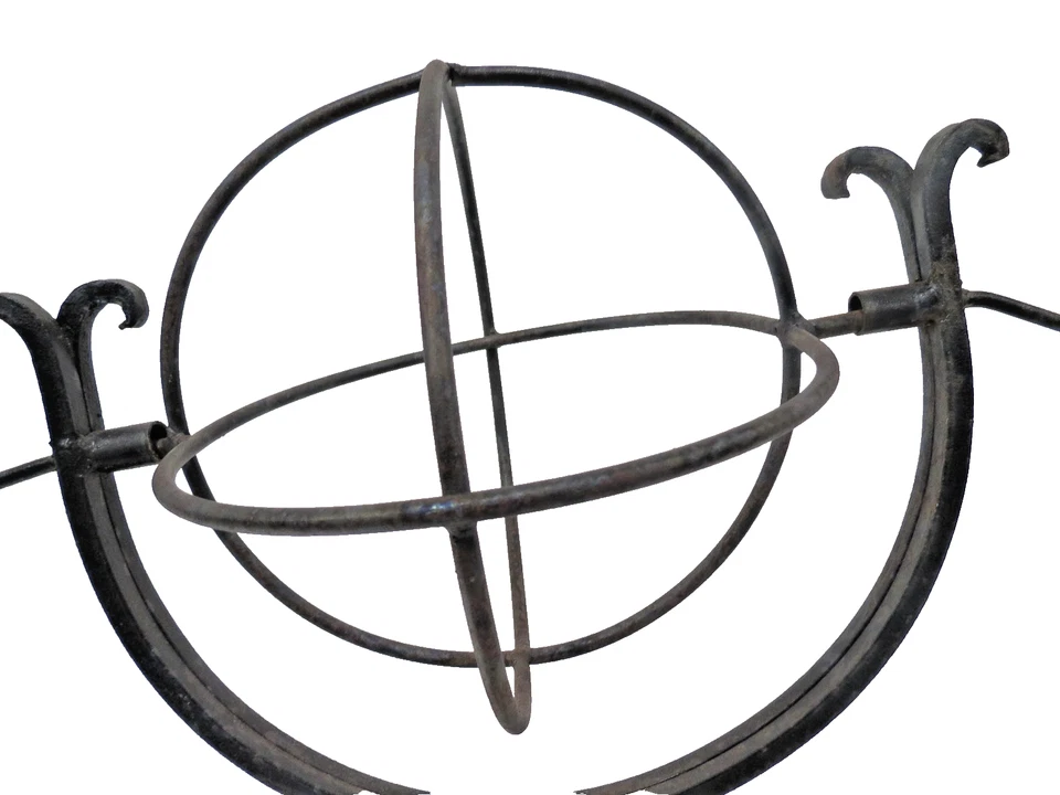 Кованая железная армиллярная сфера садовый декор деревенская металлическая стрела шар скульптура - Изображение 4 из 4