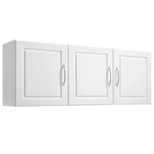 Uimoso Laundry Room Wall Cabinet with 2-Tier Storage, 54 in, 3 Doors, White