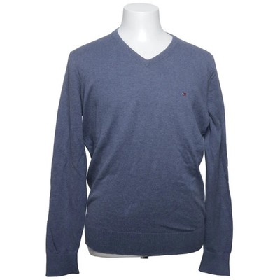 Tommy Hilfiger, Pullover, Größe: M, Blau, Baumwolle/Leinen, Einfarbig #pwX