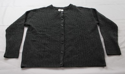 Pinque Women's Plus Amalia Pointelle Cardigan AC2 Dark Gray Size: 1X NWT 