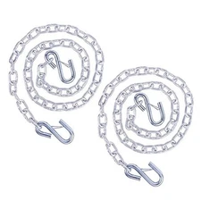 Grade 30 Steel Boat Trailer Safety Chain with Spring Clip Hooks 3/16" x 48"