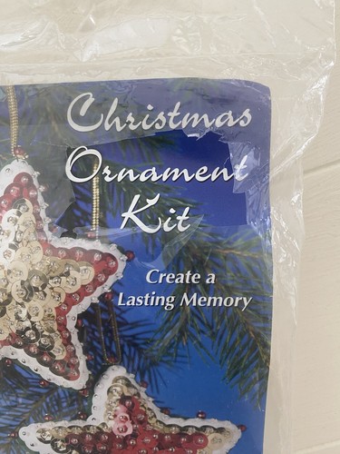 Sulyn CHRISTMAS STAR Beaded Ornament Kit 214-A Vintage Craft Set Of 2 NEW - Picture 2 of 5