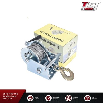 Hand Winch 600 lbs Heavy Duty Steel Cable Crank Gear Winch ATV Boat Trailer