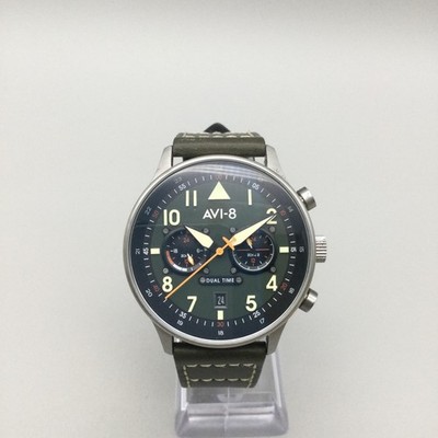 AVI-8 Hawker Hurrincane Carey Dual Time Merville Mens Watch 43mm