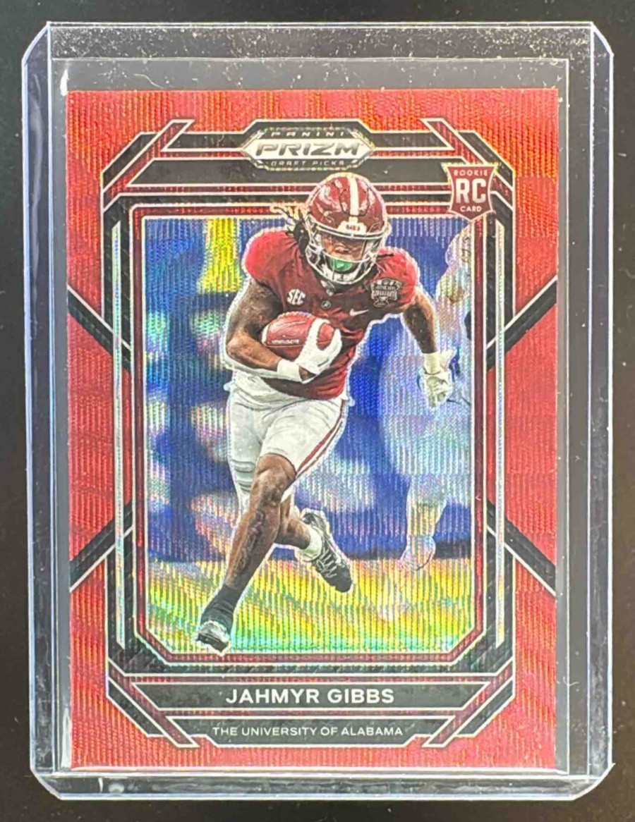 Jahmyr Gibbs 2023 Panini Prizm Draft Picks #116 Ruby Wave Rookie RC