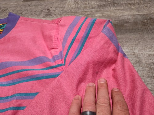Vintage Wrangler Bushpopper Jacket Snap Button Size L Colorful Pink Blue Purple - Picture 18 of 23