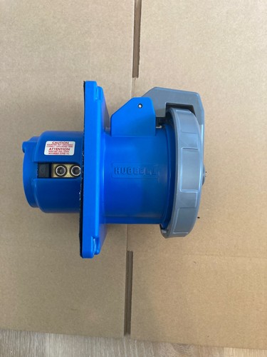 Hubbell 4100R9W Pin & Sleeve Receptacle 250V 100A w/ Cover TESTED
