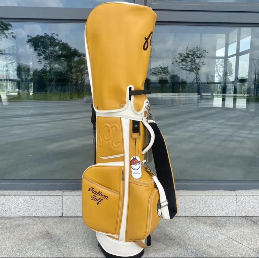 MALBON GOLF Caddy Bag Stand Type Yellow Synthetic Leather / 5-way