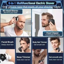 Electric Shaver 5IN1 9D Beard Trimmer Bald Head Razor Wet/Dry Men Grooming Kits 11