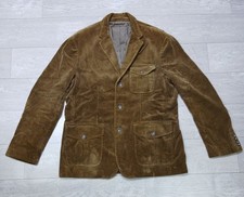 VTG Polo Ralph Lauren Corduroy 100 Cotton Jacket Overcoat Men Brown Lined Size L