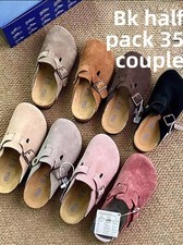 NEW Unisex Boston Suede Leather Clog Womens Mens Shoes Casual Shoes Girl
