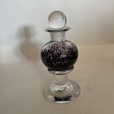 Andrew Sanders Signed Hand Blown Designer Glass Perfume Scent Bottle 1983