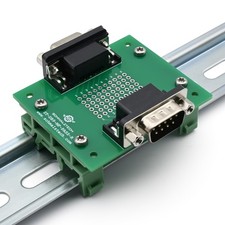 DB9 Male to Female Pass-Through Breakout DIN Rail Mount ST-DB9-MF-PASS-R-DIN