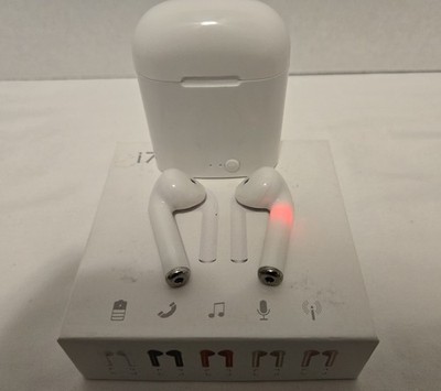 White TWS i7S Wireless Bluetooth Earbuds New IN Open Box
