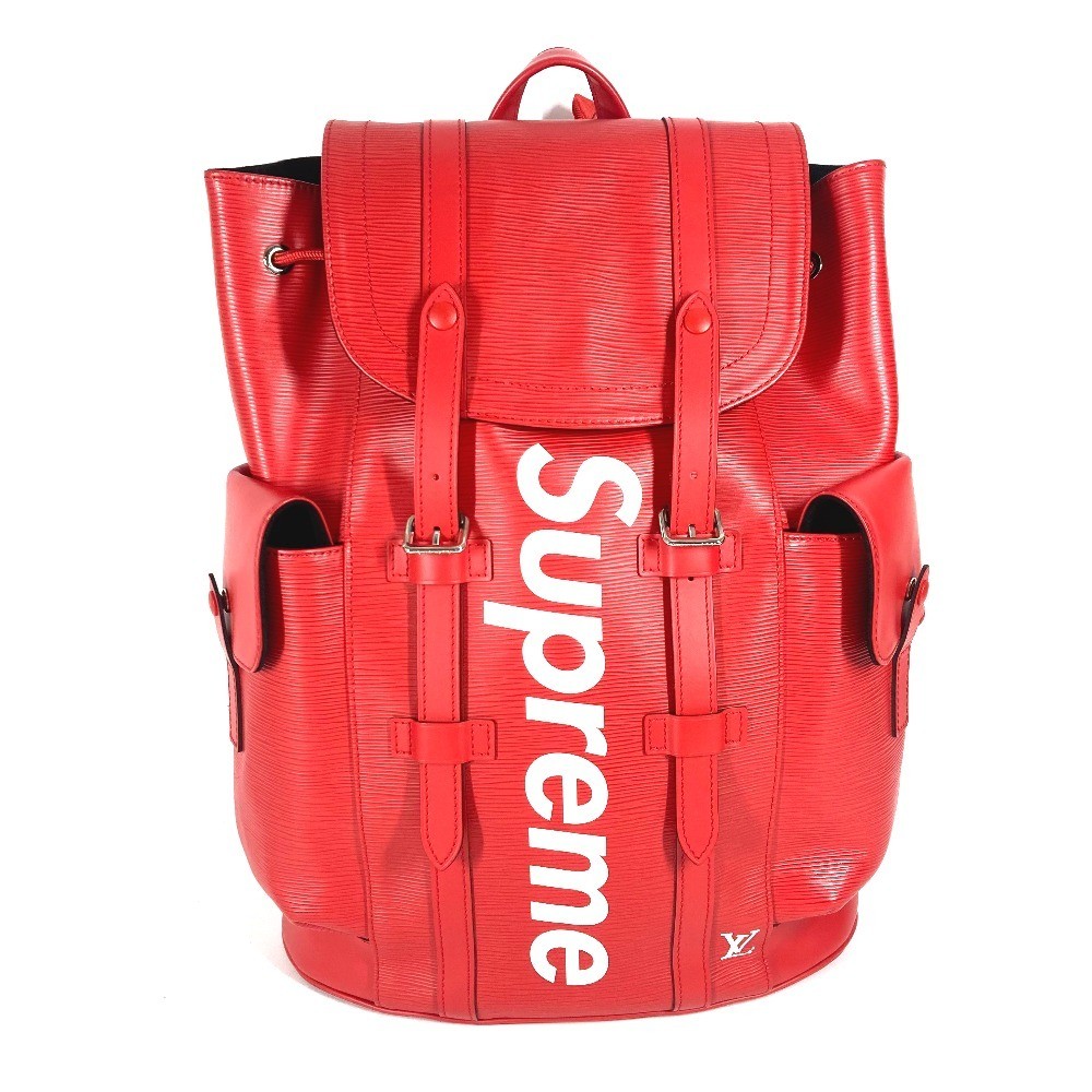 LOUIS VUITTON  M53414 SUPREME collaboration Epi Christopher PM 17AW Backpack