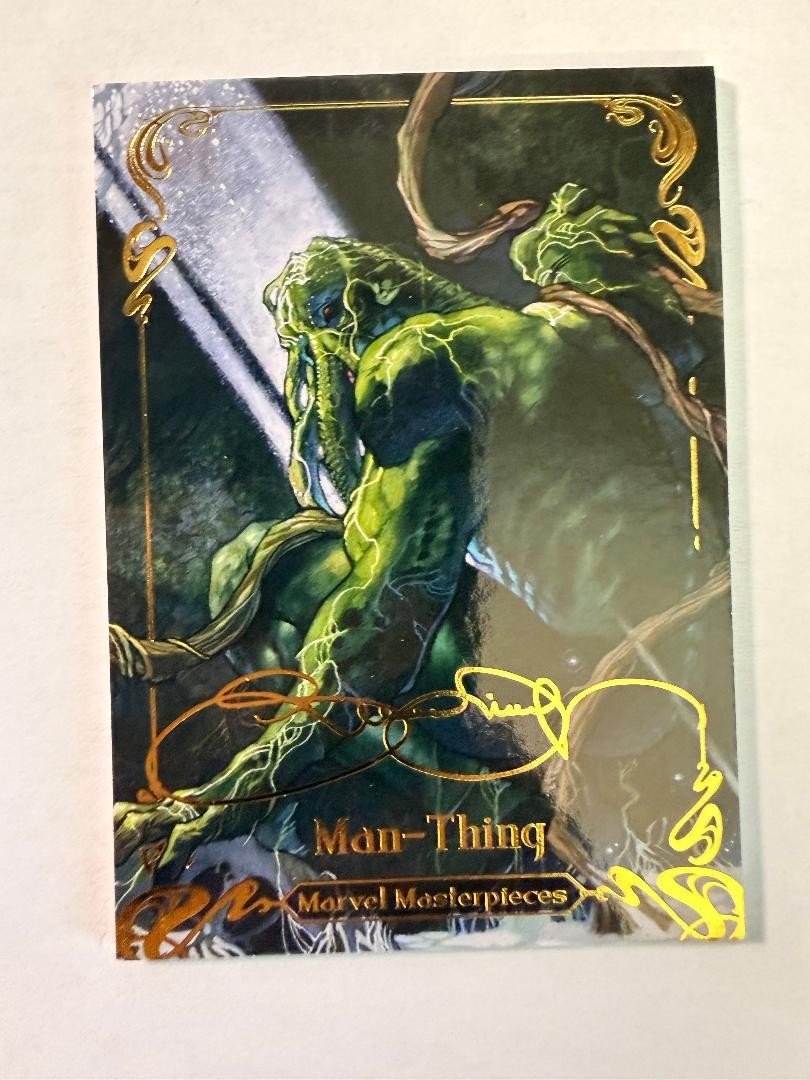 2018 Upper Deck Marvel Masterpieces Tier 1 Gold signature Man-Thing #25 card