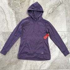 NWT BCG Purple Fleece Lined Training Hoodie Pockets Thumbholes Long Sleeve Sz M