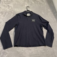 Abercrombie  Fitch Shirt Mens Large Navy Henley Long Sleeve Muscle 1892 Logo