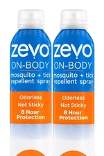 Zevo On Body Mosquito Repellent + Tick Repellent - Bug Spray 6 Oz Each (2 PACK)