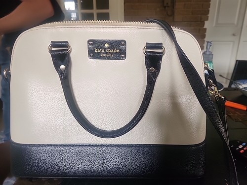 Kate Spade Berkeley Lane Rachelle elfenbeinweiß/schwarz Umhängetasche/Umhängetasche Handtasche - Bild 1 von 11