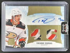 2021-22 Upper Deck The Cup Trevor Zegras Honorable Numbers Patch Auto RC #/46