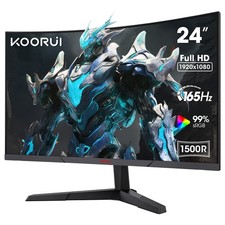 KOORUI 24E6CA 24" 180Hz Curved FHD 1080P VA Gaming Monitor, 1ms