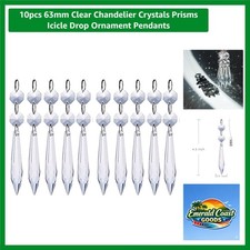 10pcs 63mm Clear Octagonal Crystal Prisms - Elegant Chandelier Hanging Ornaments