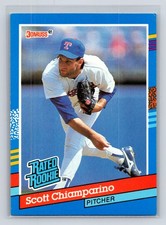 1991 Donruss #42 Scott Chiamparino Rated Rookie (RC) Texas Rangers Baseball Card. rookie card picture