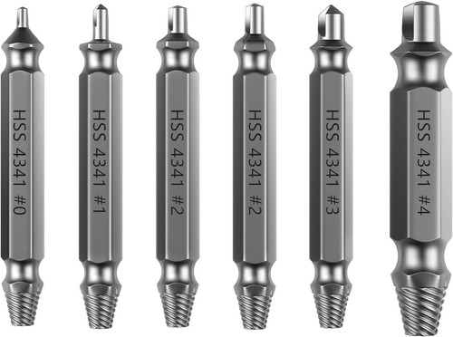 Ultimate 6-Piece Screw Extractor Kit - Dual-Head Design for Easy Repairs - Foto 3 di 10