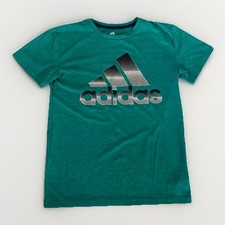Adidas Youth Aeroready T-Shirt Green - Solid Print With Logo, Sz L  Ships Free