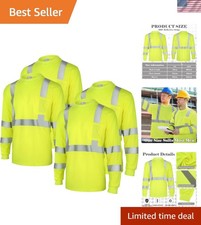 4 Pcs Long Sleeve Safety Shirt High Visibility Reflective Construction Work S...