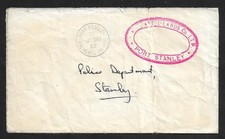 FALKLAND ISLAND LOCAL STAMP SHORTAGE PROVISIONAL COMMERCIALLY USED COVER 1972