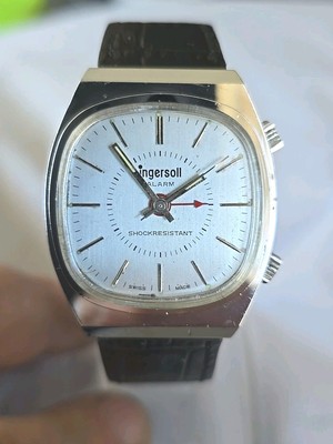 Rare Vintage Herren INGERSOLL SEALION ALARM Swiss Made Mechanische Armbanduhr