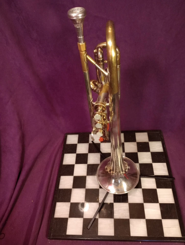 '46 REYNOLDS 60B "PRO" Bb Cornet NÍQUEL Y PLACA DE PLATA, GRABADO CON Estuche de Demostración MTPC Foto 2 de 4