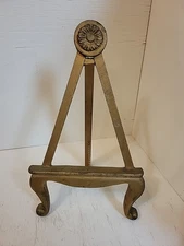 Vintage Lg Italian Florentine Gold Gilt Wood Easel Plate Picture Display Stand