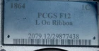 1864 Indian Head Penny – L ON RIBBON PCGS F12 – CIVIL WAR ERA – REAL KEY VARIETY