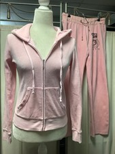 Juicy Couture Velour Low Rise Straight Leg Pants 30 x 31 MP Zip Up Hoodie XSP