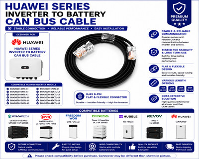 HUAWEI SERIES INVERTER TO BATTERY CAN CABLE - PYLONTECH BYD FREEDOM BATTERY
