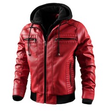 Men's Faux Leather Jacket Motorcycle Jacket Waterproof Windproof PU Moto Vintage