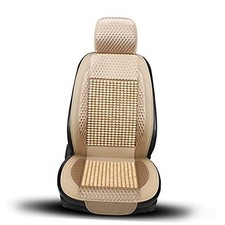 Wooden Beaded Car Seat Cover Comfortable Massage Car Seat Cushion Cool Beige