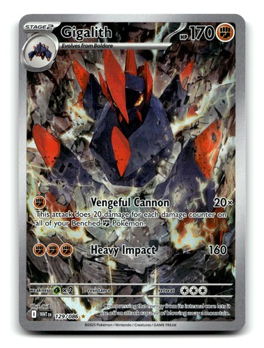 Pokemon Gigalith 129/086 SV: White Flare Illustration Rare Near Mint